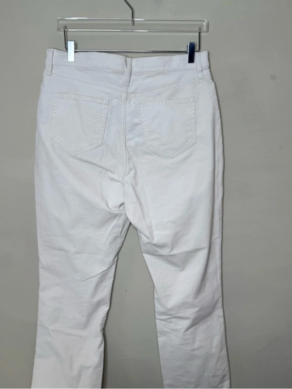 Lands’ End cream Corduroy Pants Petite 12 Stretch Straight Leg Classic - Picture 5 of 11